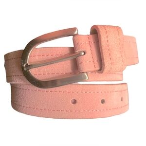 Blush Pink Suede Leather Belt Size Large Barbiecore Feminine Neutral Preowned